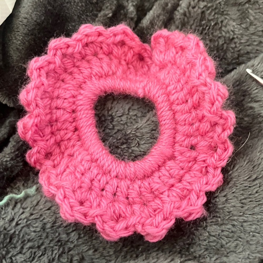Handmade light pink scrunchie